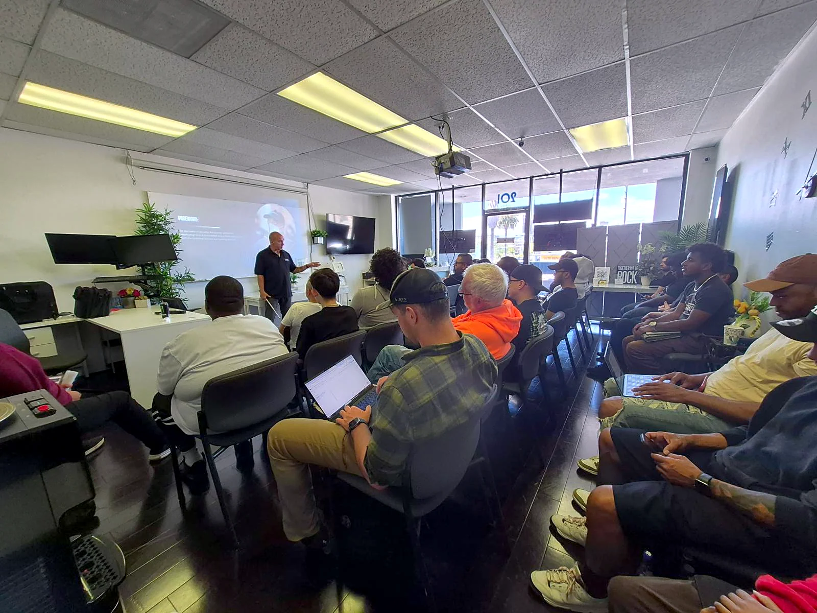 The in person half of the training: a Part 2 class in a classroom